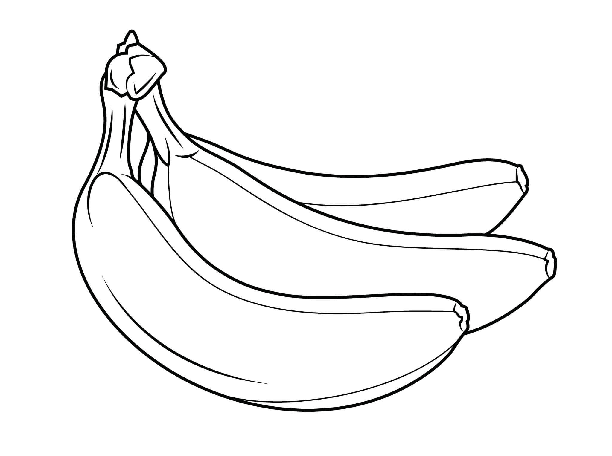 Three Banana coloring page