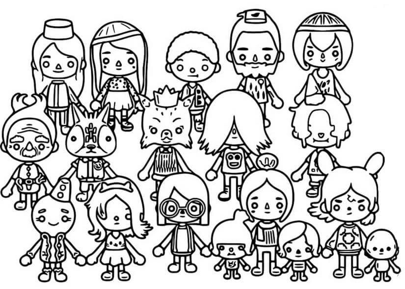 Toca Boca Characters coloring page