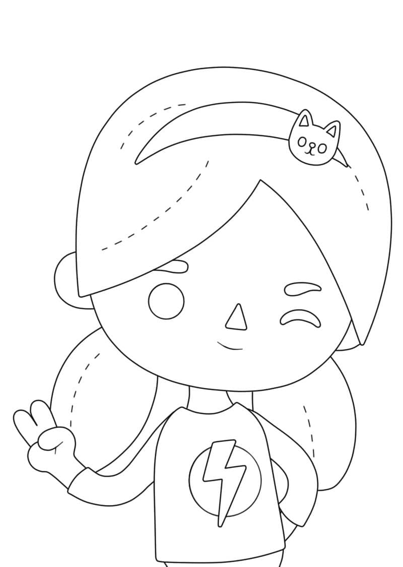 Toca Boca Cute Girl coloring page