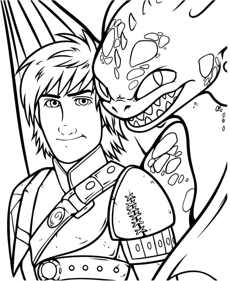 Toothless with Hiccup coloring page