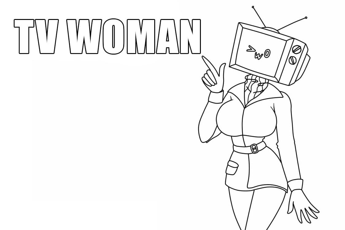 TV Woman Skibidi Toilet coloring page