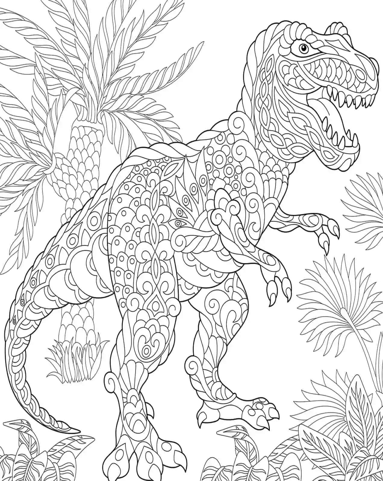 Dinosaur Mandala coloring pages