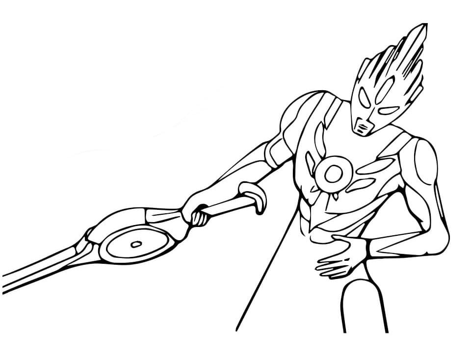 Ultraman and Sword coloring page