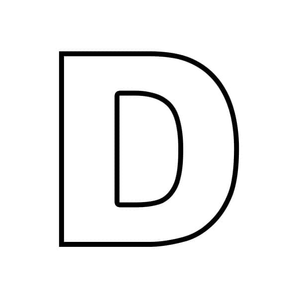Uppercase Letter D coloring page - Download, Print or Color Online for Free