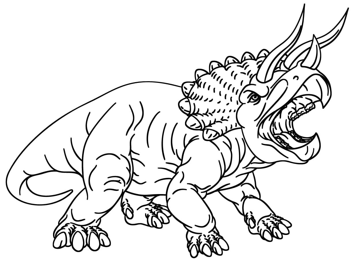 Very Angry Triceratops coloring page