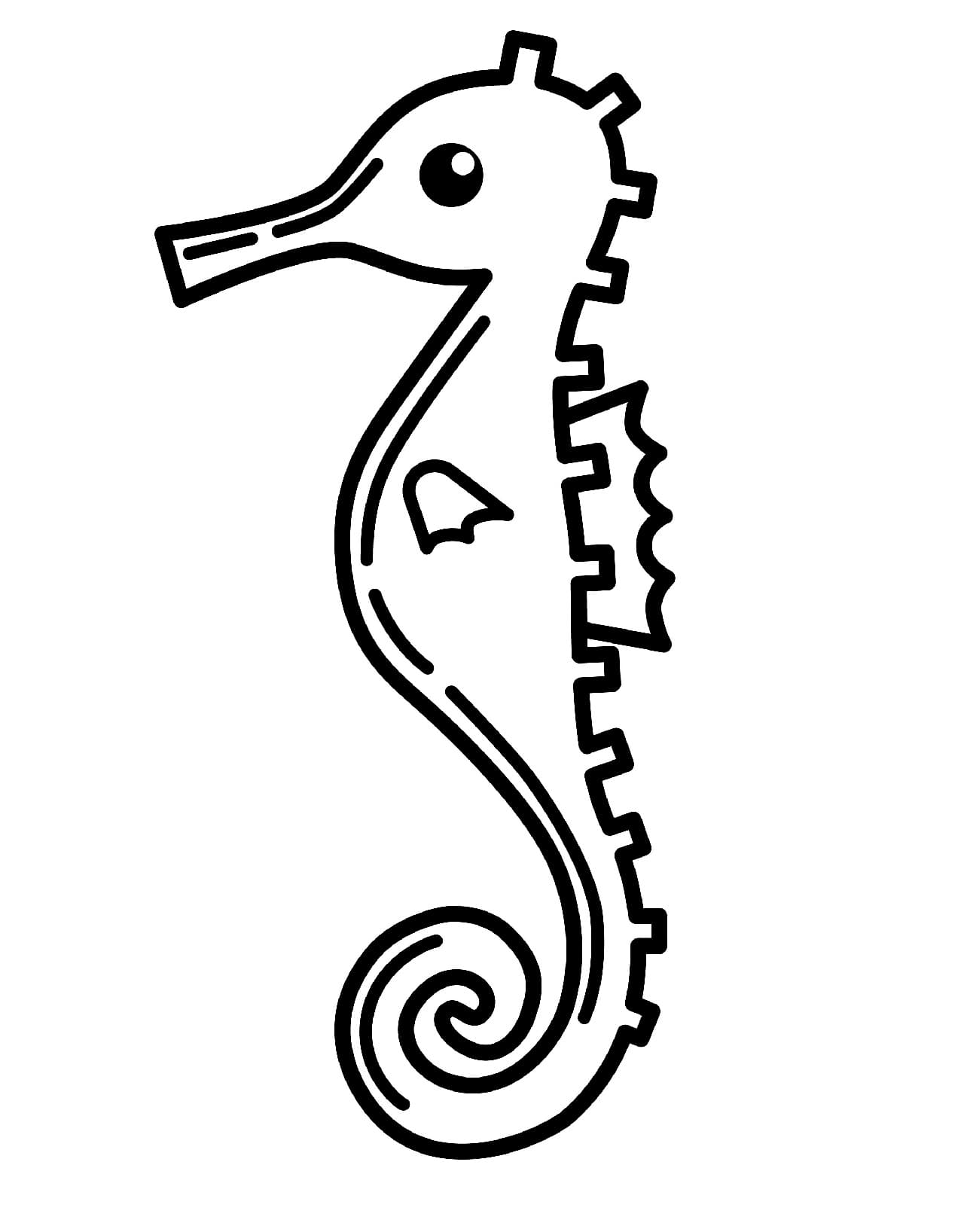 Very Easy Seahorse coloring page