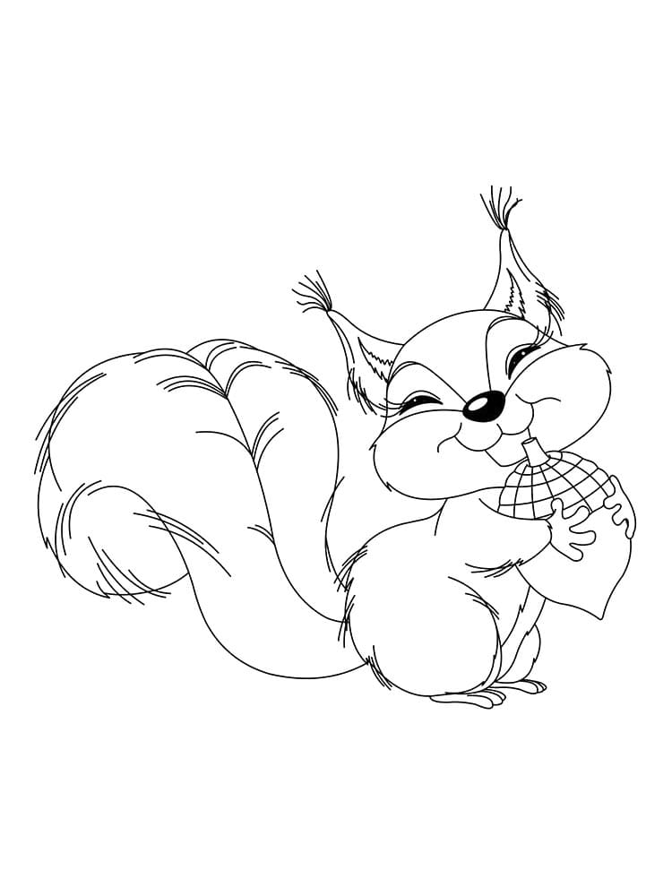 Very Happy Squirrel coloring page