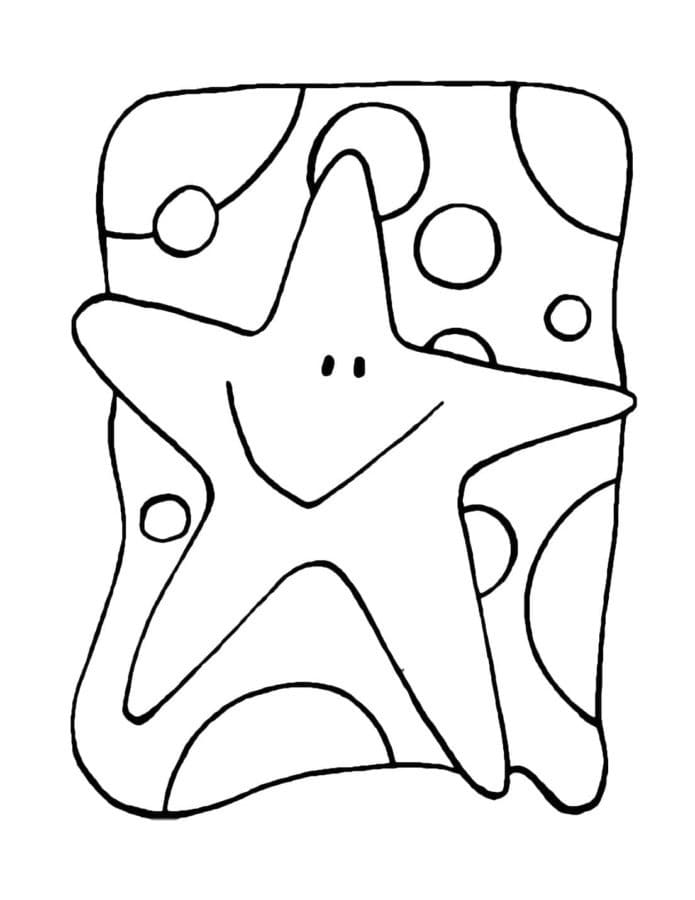 Very Happy Starfish coloring page