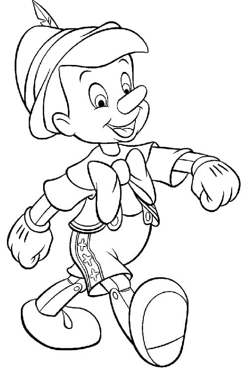 Walking Pinocchio coloring page