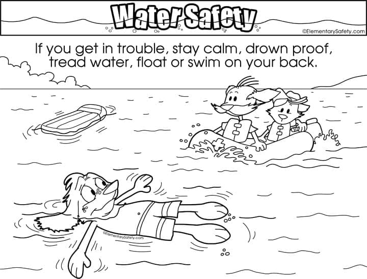 Water Safety – Water Rescue coloring page