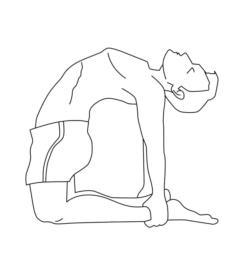 Yoga Camel Pose coloring page