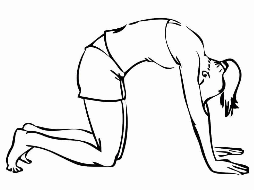 Yoga Cat Pose coloring page