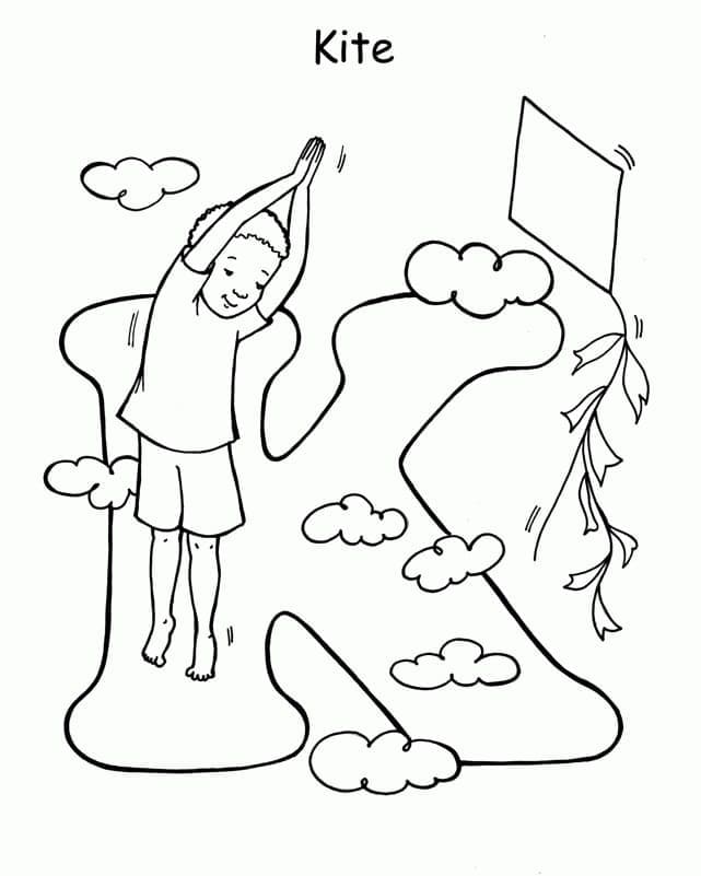 Yoga Kite Pose coloring page