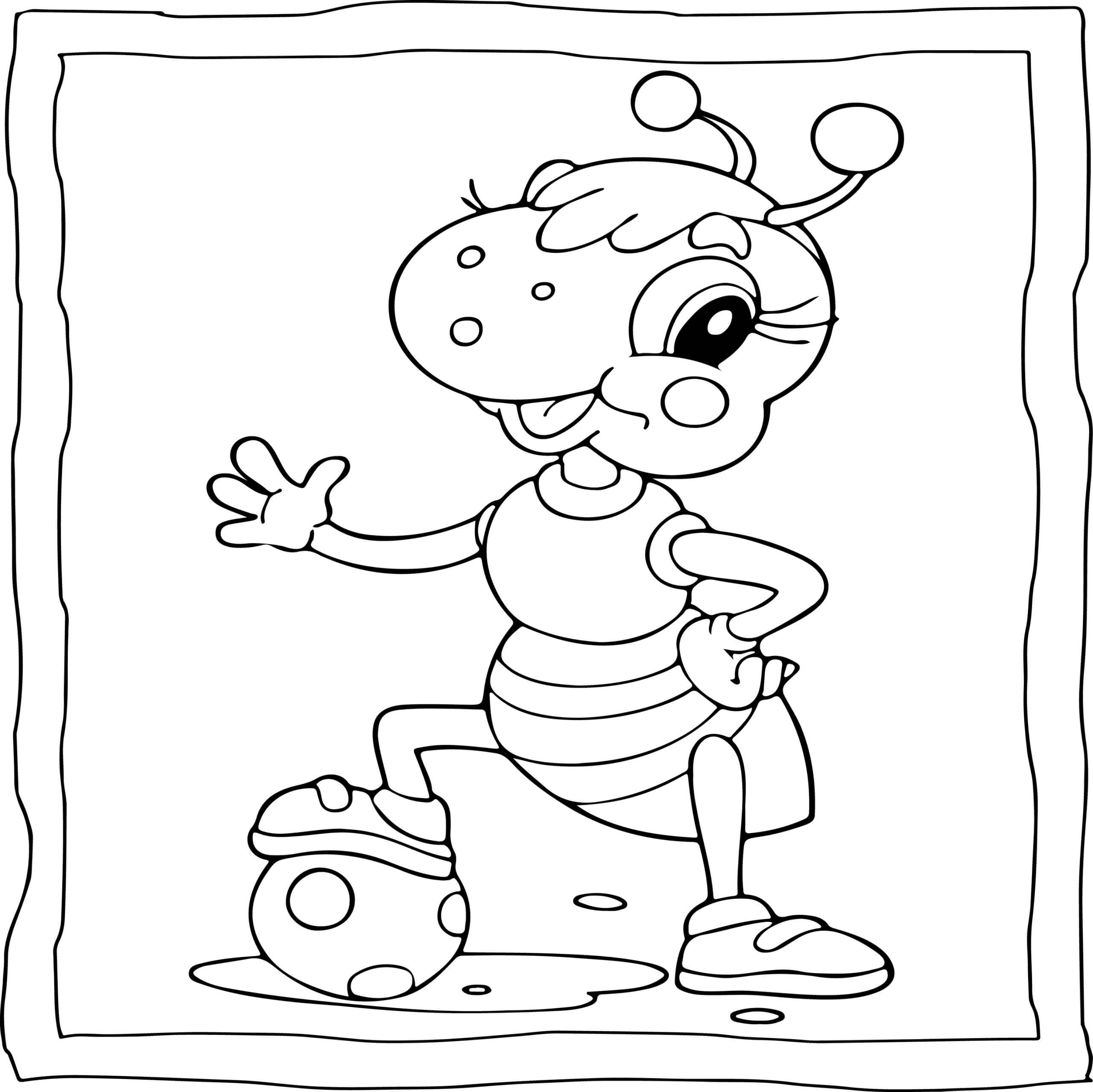 Ant With Ball coloring page