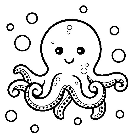 Baby Octopus coloring page