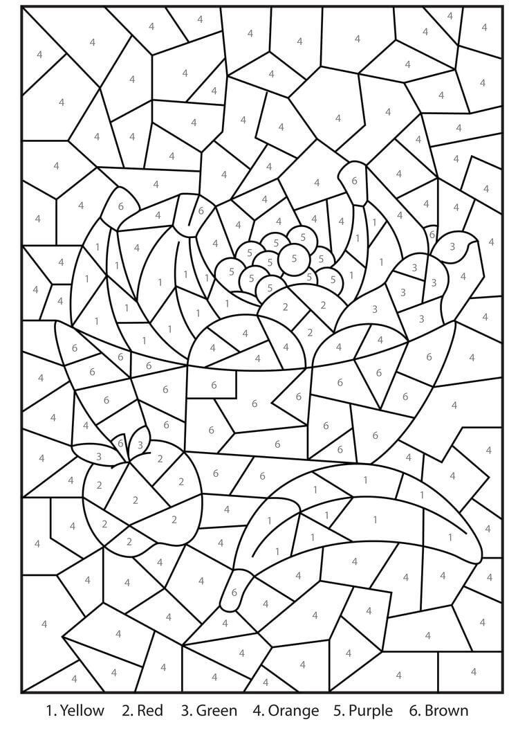 Basic Lego Color By Number coloring page