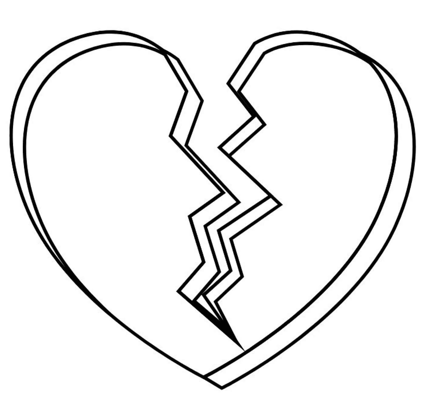 Broken Heart Free Design coloring page - Download, Print or Color ...