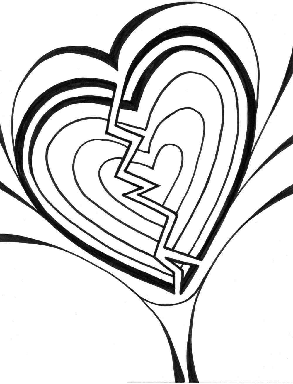 Broken Heart Free Download coloring page