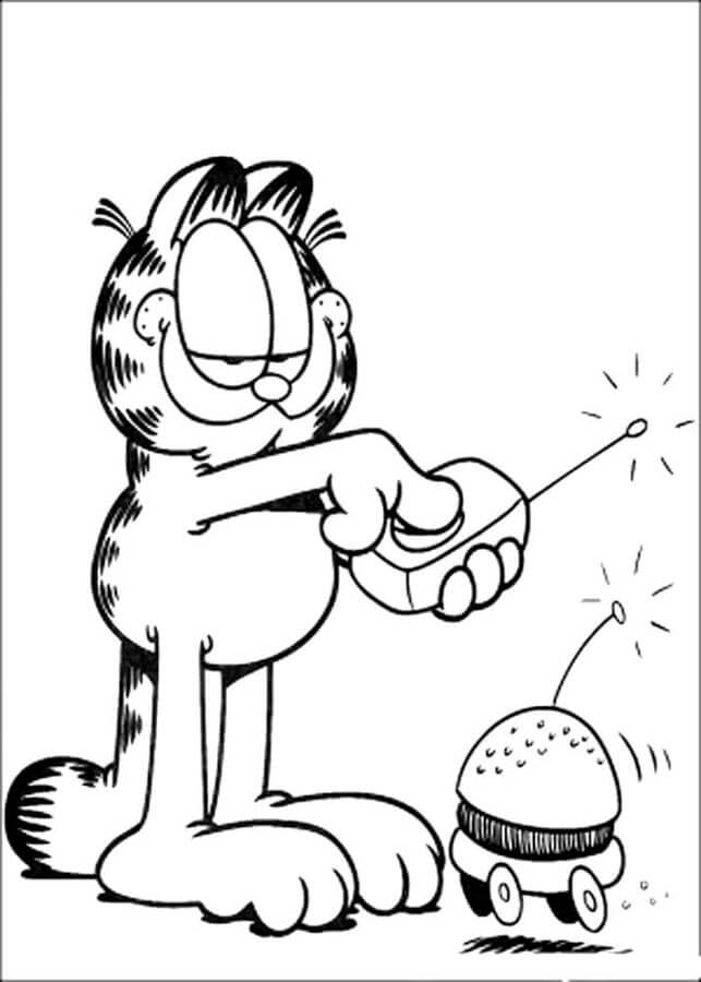 Burger On Remote Control coloring page