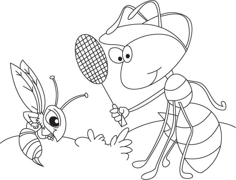 Cartoon Ant And Mosquito