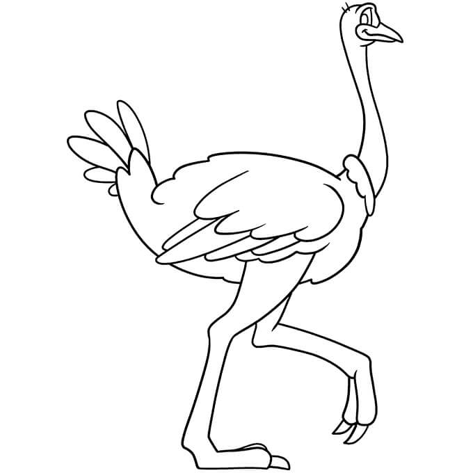 Cartoon Ostrich Walking coloring page - Download, Print or Color Online ...