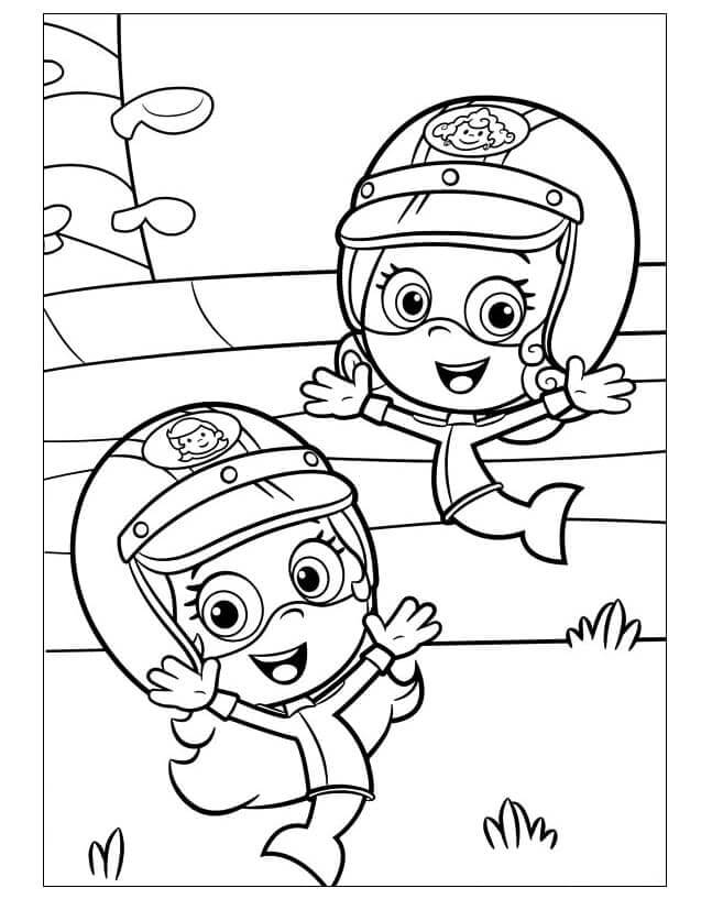 Cheerful Racers coloring page