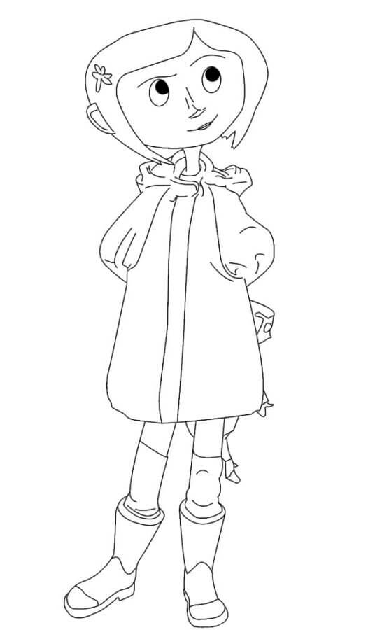 Coraline Jones Standing coloring page