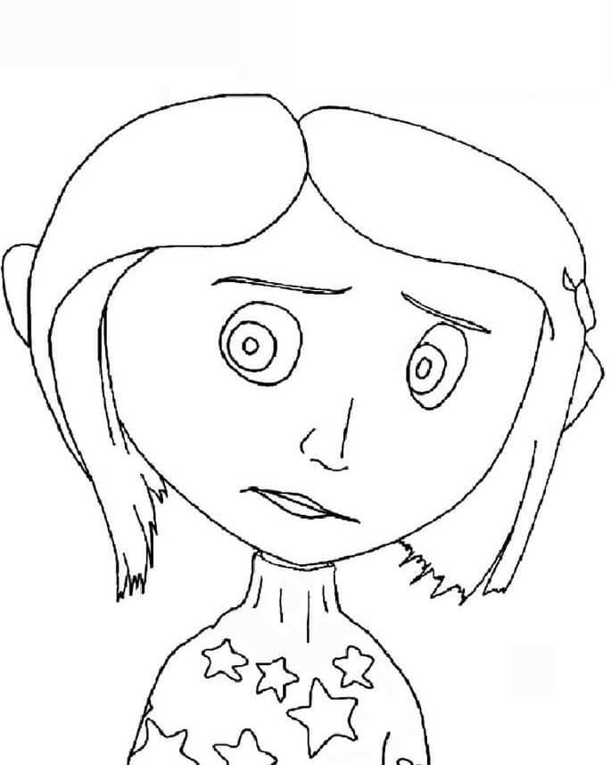 Curious Look Of Coraline coloring page