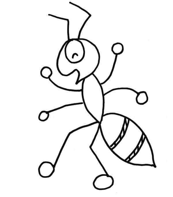 Easy Ant Walking coloring page