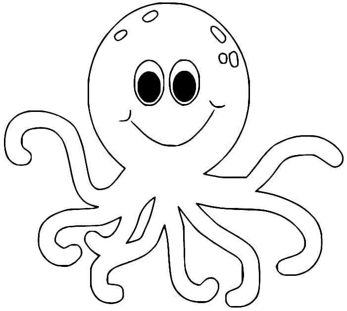 Easy Octopus coloring page