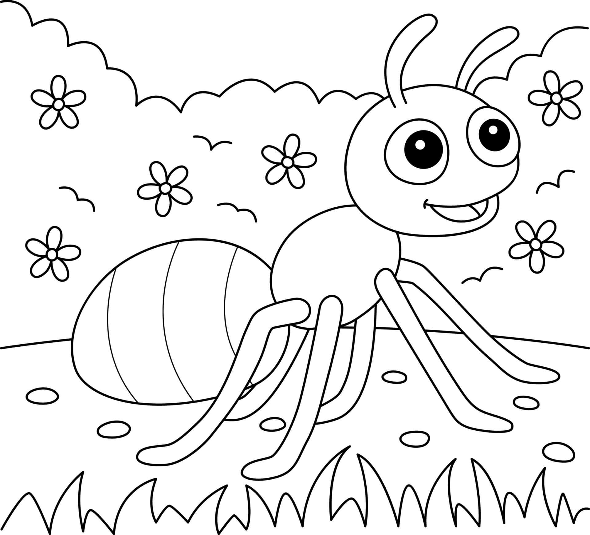 Fun Ant coloring page