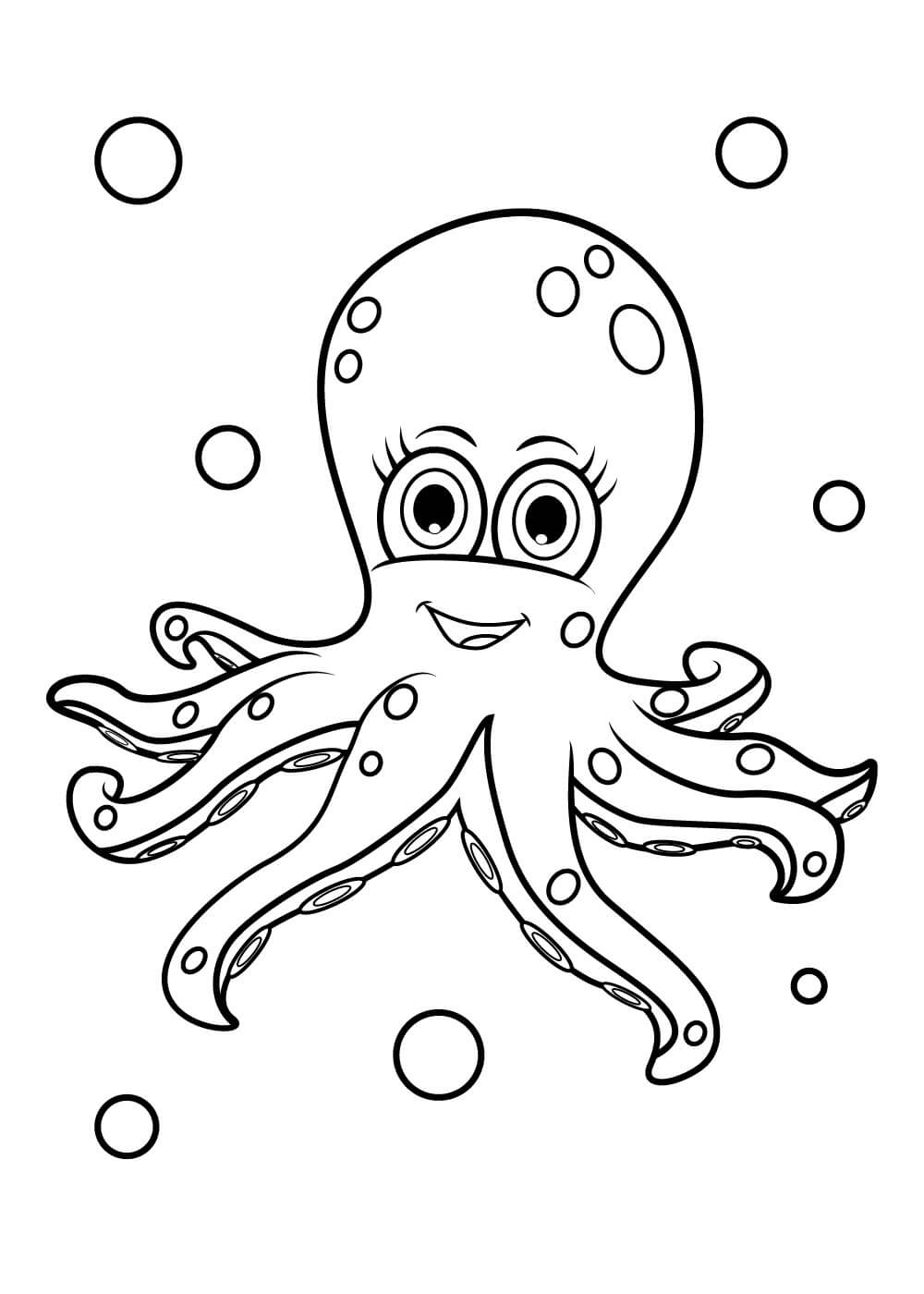 Fun Octopus coloring page - Download, Print or Color Online for Free
