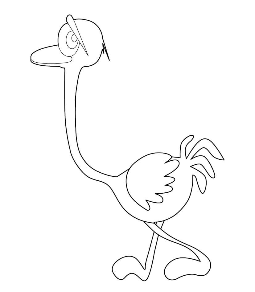 Funny Cartoon Ostrich Walking coloring page - Download, Print or Color ...