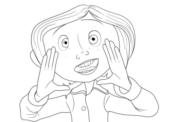 Funny Coraline Jones coloring page