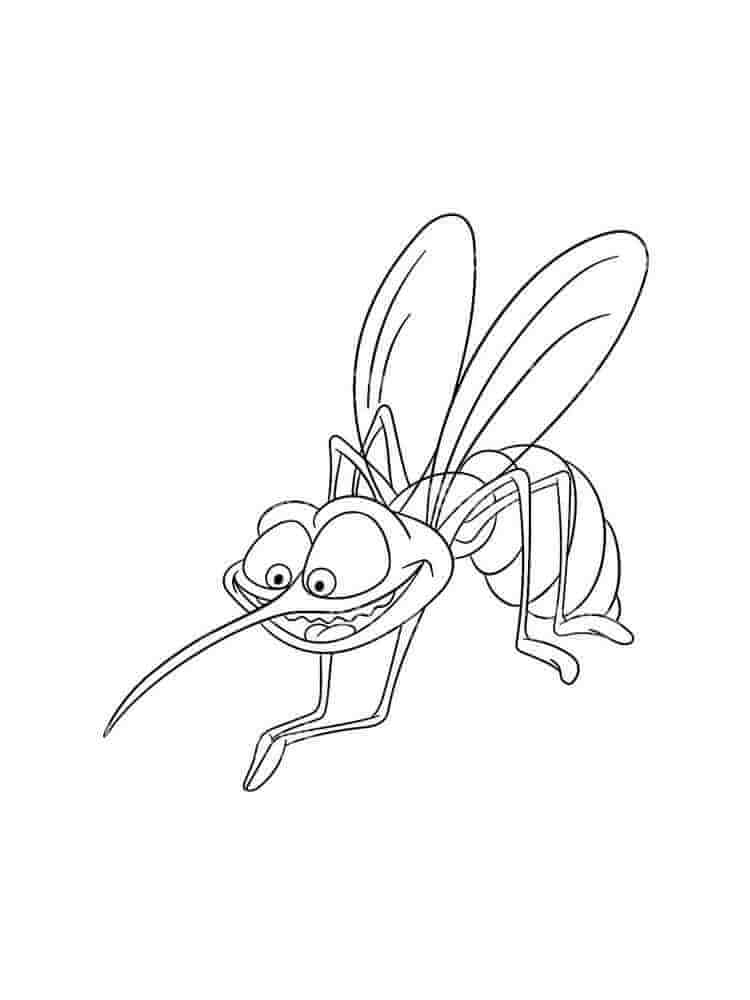 Funny Mosquito coloring page