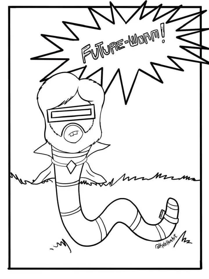 Future-Worm coloring page