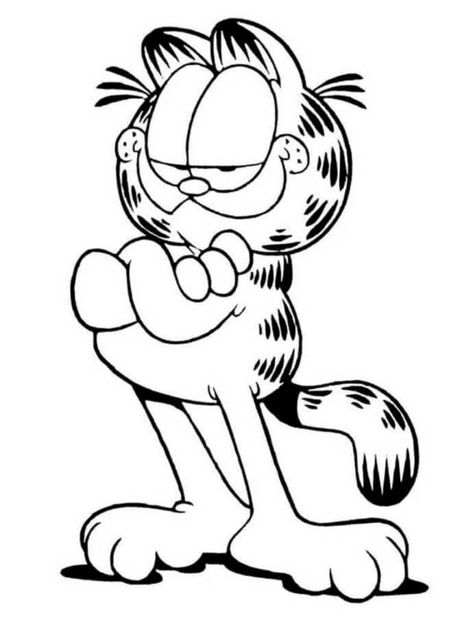 Garfield Crossed His Legs Over His Chest coloring page