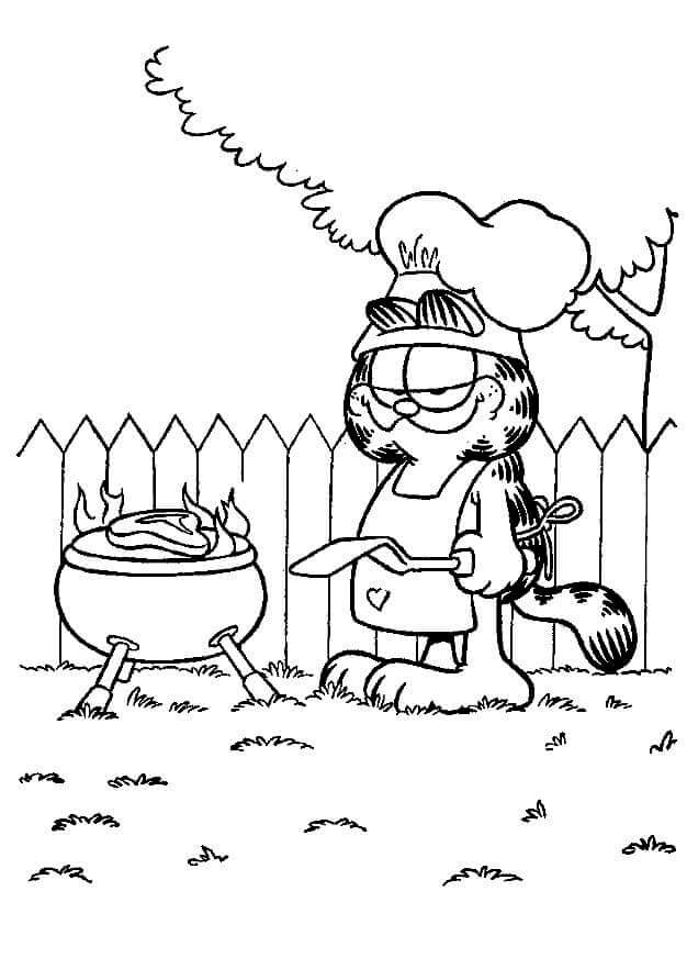 Garfield Grilling A Steak