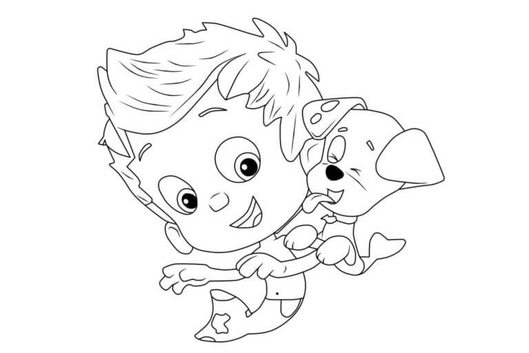 Gil And Dog coloring page