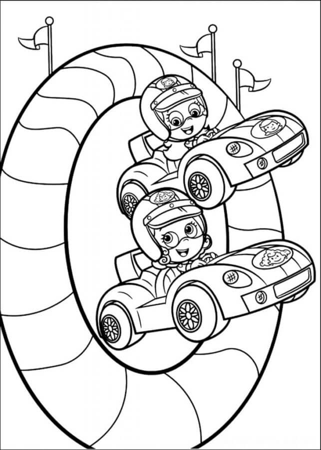 Guppies Are Racing coloring page