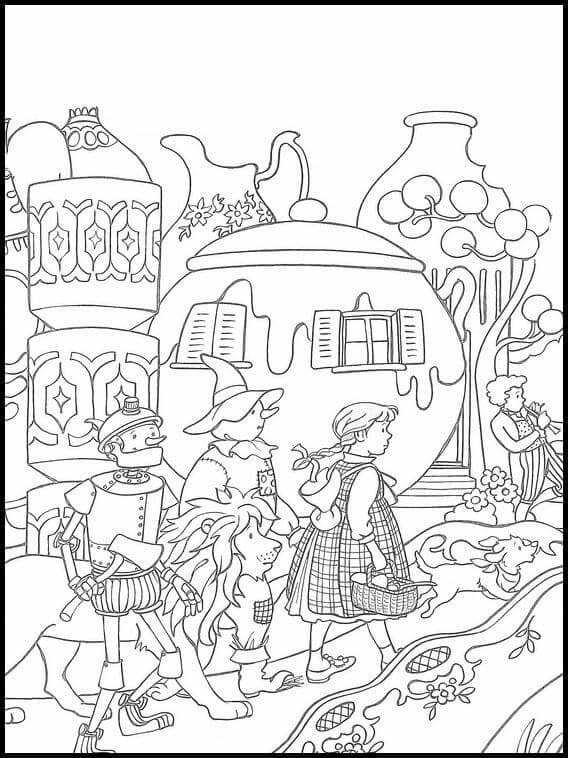 In A Magical Land, Instead Of Houses, Jugs And Teapots coloring page