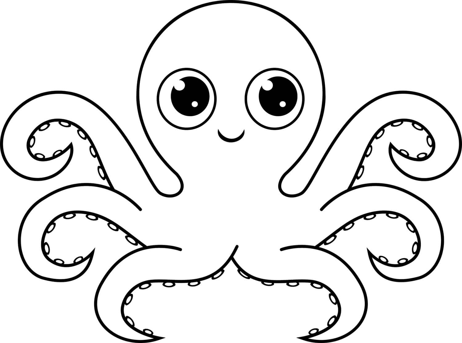 Kawaii Octopus coloring page - Download, Print or Color Online for Free