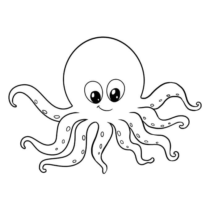 Lovely Octopus coloring page - Download, Print or Color Online for Free