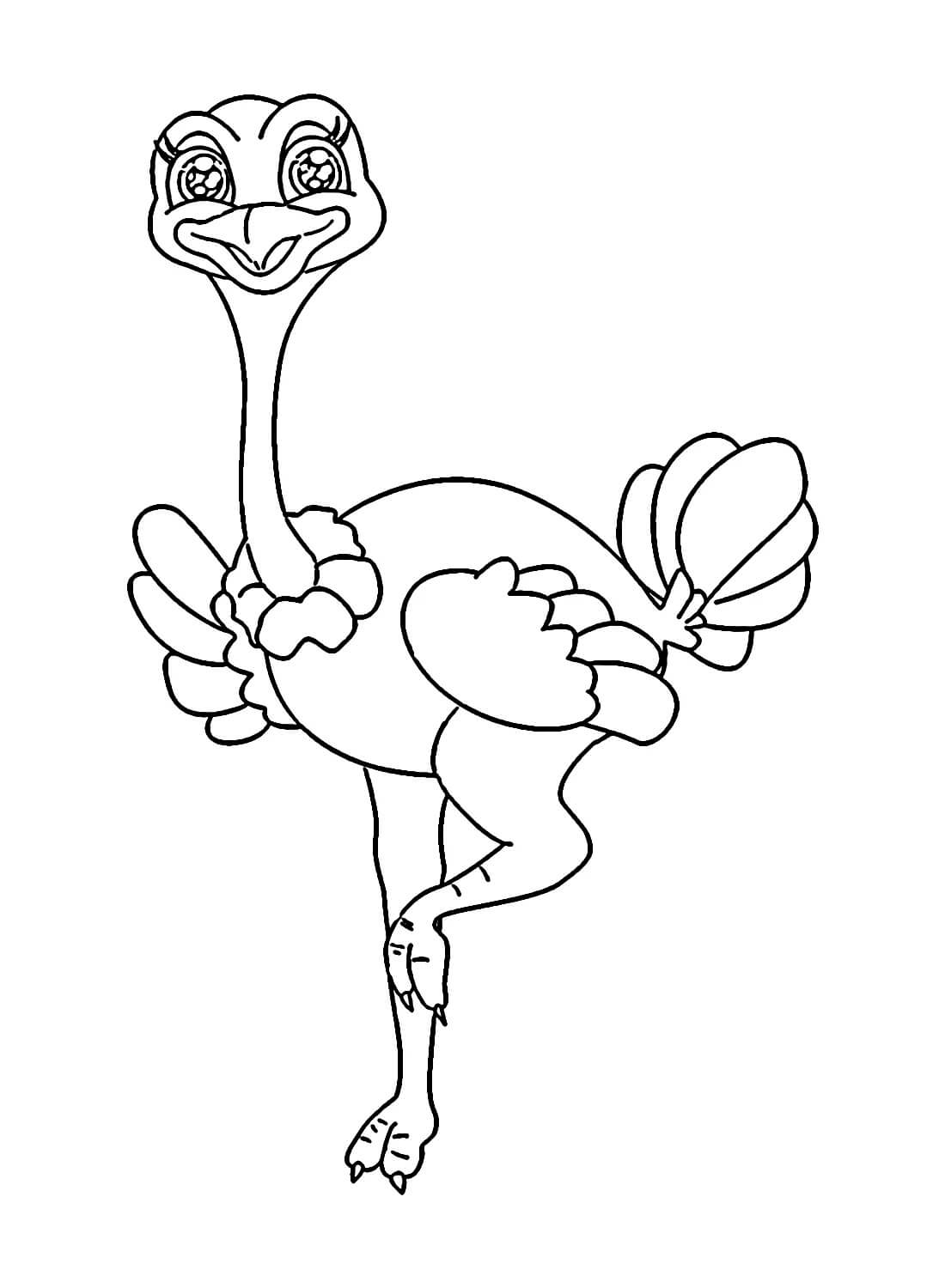 Lovely Ostrich coloring page