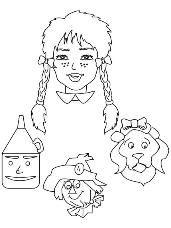 Masks Of Famous Fairy Tale Characters coloring page