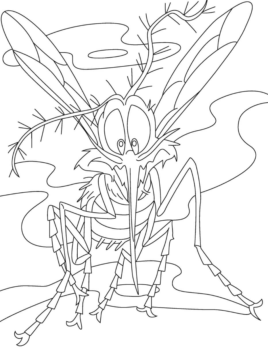 Mosquito Flying coloring page