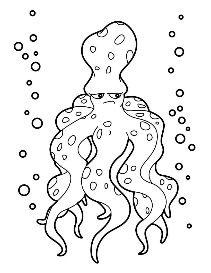 Nice Cartoon Octopus coloring page