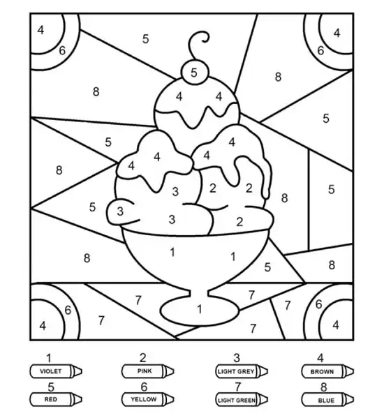 Normal Ice Cream Color By Number coloring page