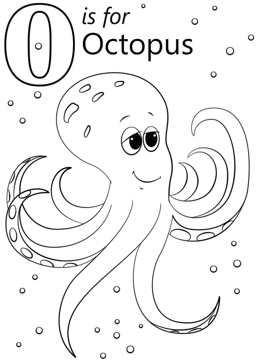 O Is For Smiling Octopus coloring page