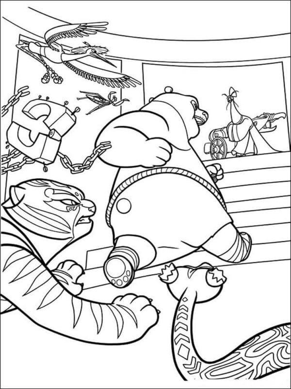 Po And Friends Fighting coloring page